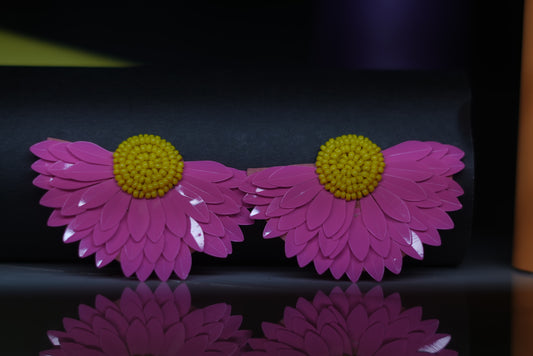 Pink Daffodil Earrings